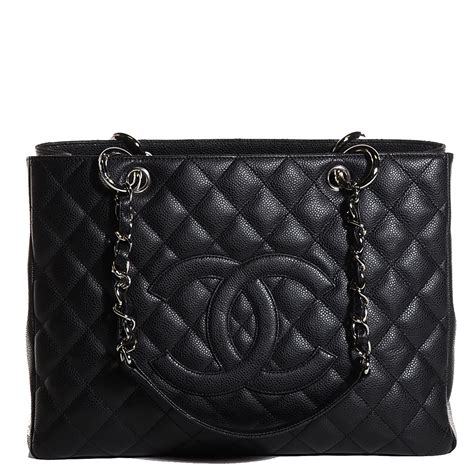 chanel black caviar shopping tote|CHANEL Caviar Quilted Large Shopping Tote Black.